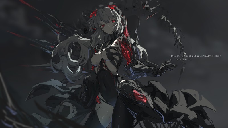 anime, anime girls, digital art, artwork, portrait, 2D, grey hair, QTian, original characters