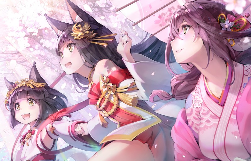 anime, anime girls, digital art, artwork, portrait, 2D, Azur Lane, Nagato (Azur Lane), Mikasa (Azur Lane), Mutsu (Azur Lane)