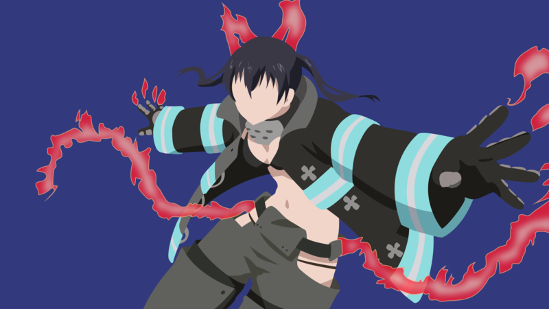 Enen no Shouboutai, Tamaki Kotatsu, anime, anime girls, minimalism