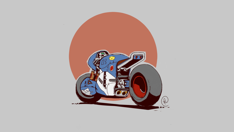 simple background, motorcycle, vehicle, artwork