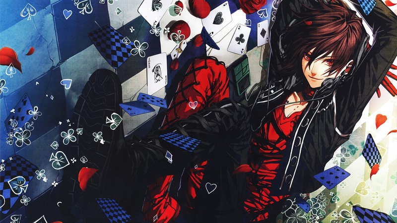 playing cards, redhead, anime, anime boys, Shin, Amnesia: Memories