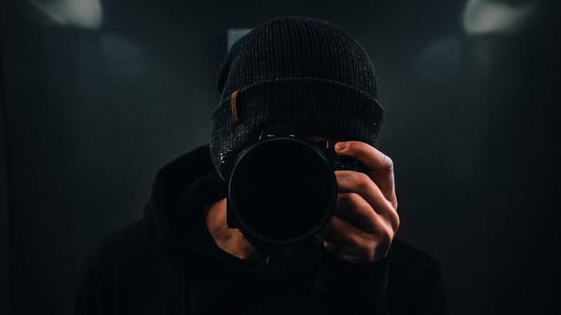 photographer, camera, dark, black, 4k