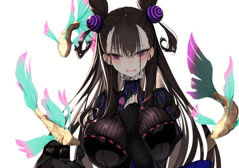 Fate/Grand Order, Murasaki Shikibu (Fate/Grand Order), black hair, purple eyes