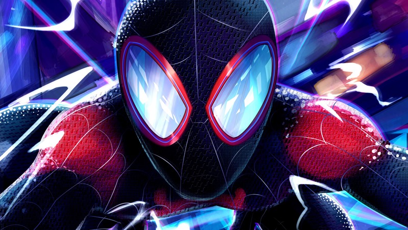 digital, digital art, artwork, illustration, comics, comic art, superhero, Spider-Man, Miles Morales, Marvel Comics, Spider-Man: Into the Spider-Verse, into the spiderverse, fan art, fictional, fictional character, character design, frontal view