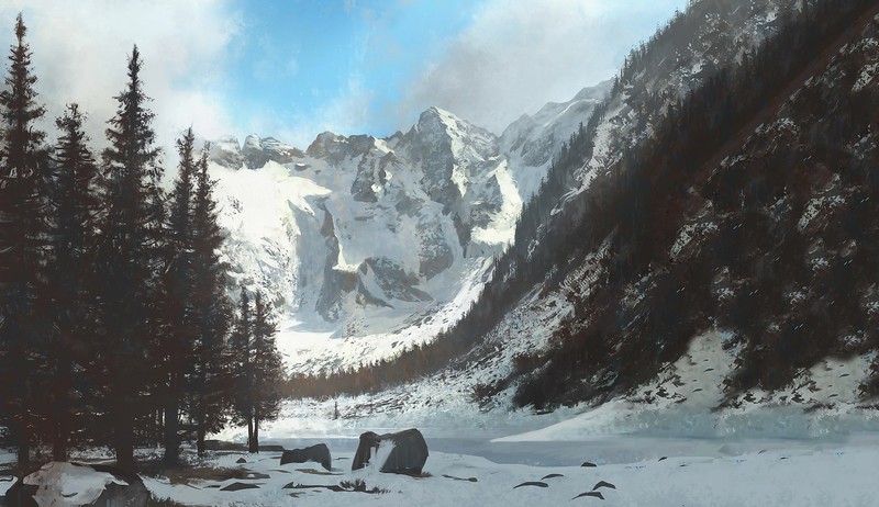 Switzerland, nature, Alps, artwork, winter