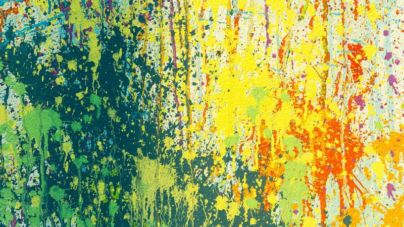 paint, spots, splashes, chaotic, abstract, multicolored, 4k