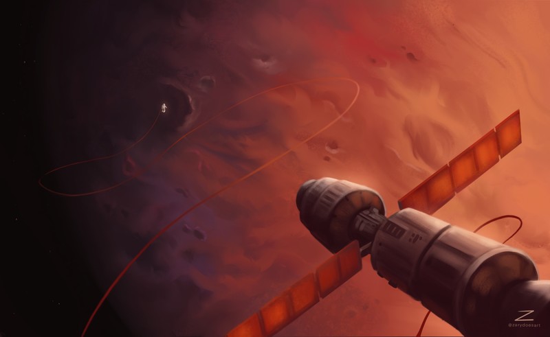 space, space art, planet, astronaut, artwork, Mars