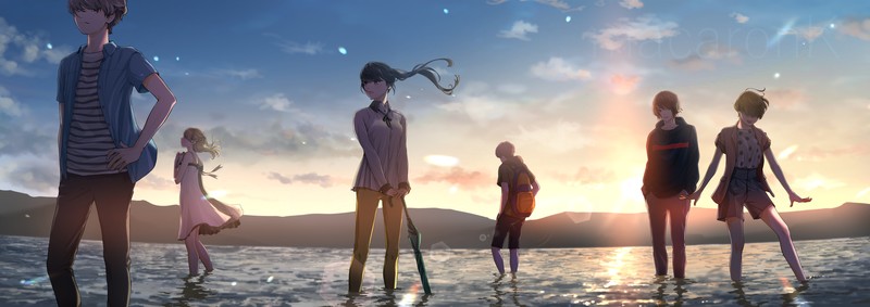 sky, water, wind, sunrise, sunset, relfection, clouds