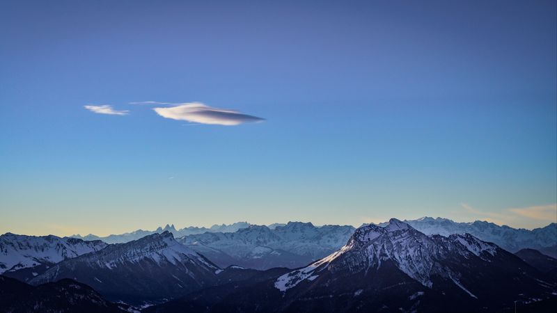 mountains, peak, snowy, sky, mountain landscape, 4k