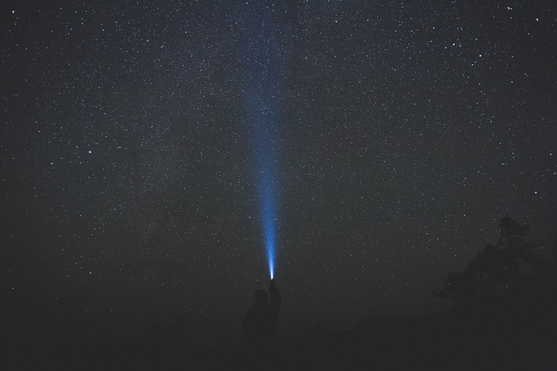 night, stars, lights, blue