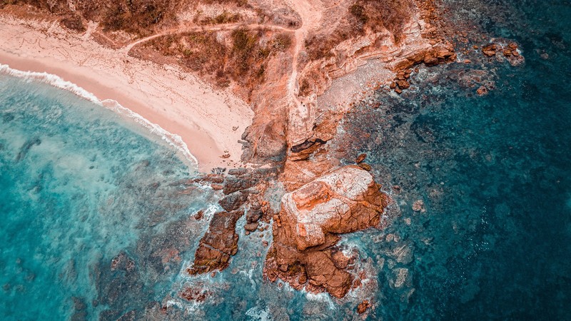 clear water, aerial view, photography