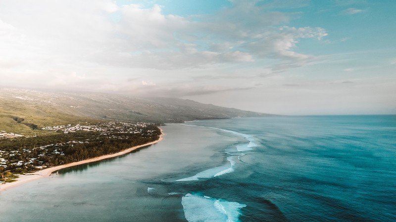 water, photography, sea, nature, outdoors, sky, coast, aerial view, landscape, Reunion Island
