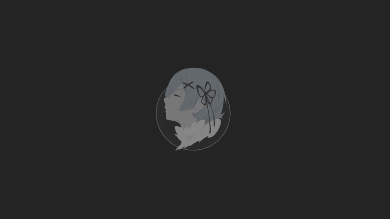 anime, manga, anime girls, fan art, illustration, dark background, monochrome, minimalism, Rem (Re: Zero), Re:Zero Kara Hajimeru Isekai Seikatsu, texture, Pixiv, sola7764