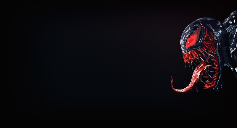 simple background, Venom, creature, artwork