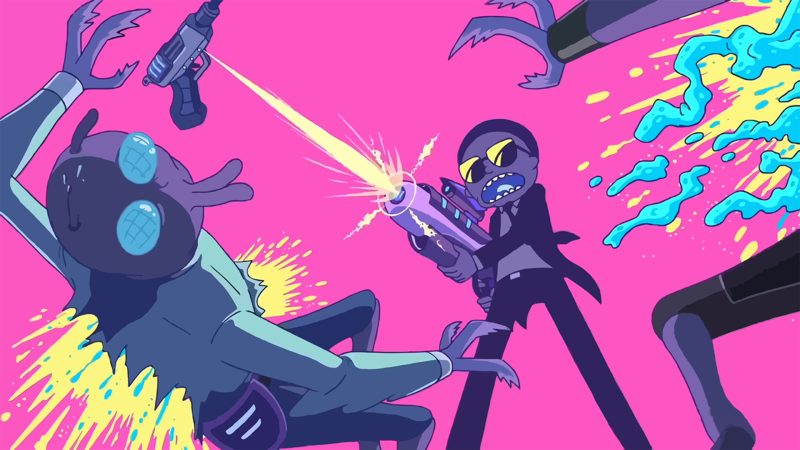 glasses, gun, Morty Smith, Rick and Morty, cartoon, tv series