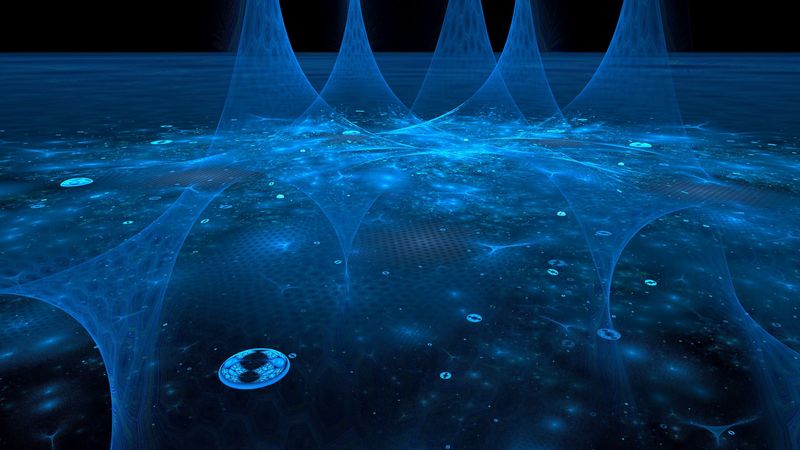 fractal, blue, black, stream, light, 4k