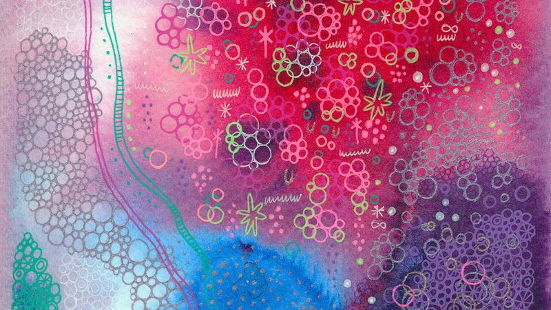 watercolor, patterns, lines, abstraction, colorful, chaotic, 4k