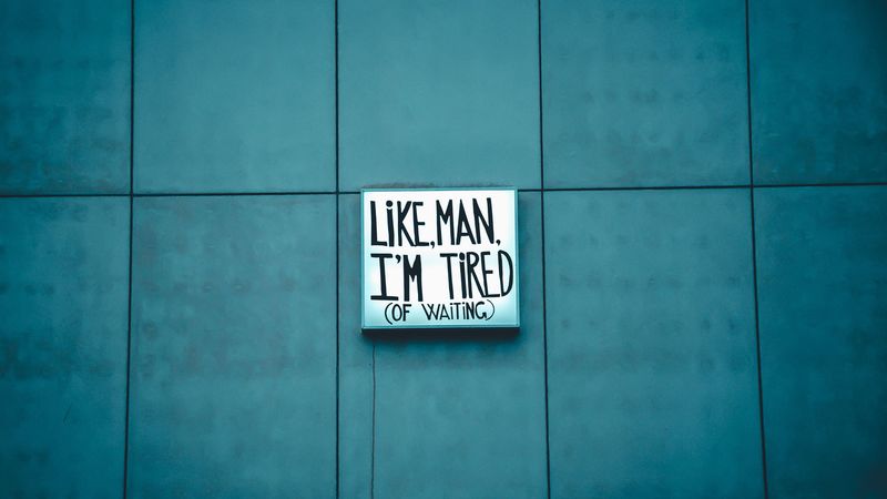 inscription, wall, tired, waiting, 4k
