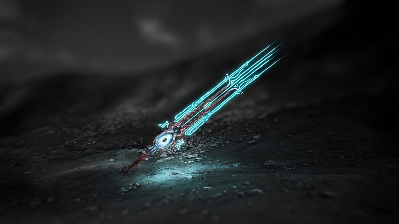Warframe, sword, video games, Stalker {Warframe}, cyan