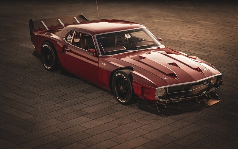 car, vehicle, render, red cars, Mustang (Car), Shelby