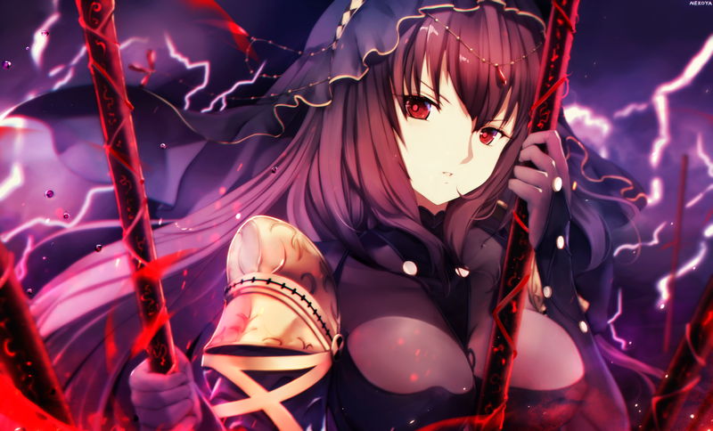 anime, Scathach (Fate/Grand Order), spear, anime girls, Fate/Grand Order, FGO