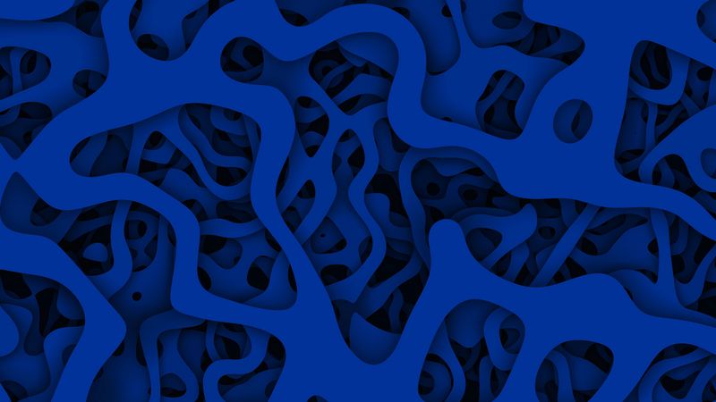 paper cut, blue, structure, shape, volume, 4k