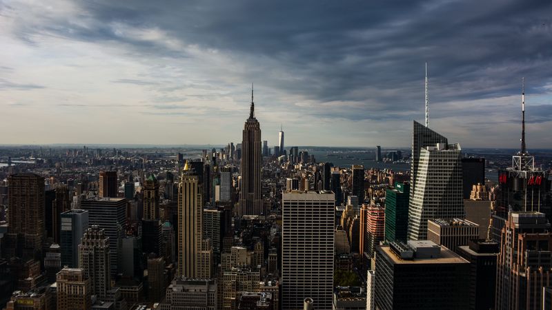 skyscrapers, aerial view, architecture, buildings, manhattan, new york, usa, 4k