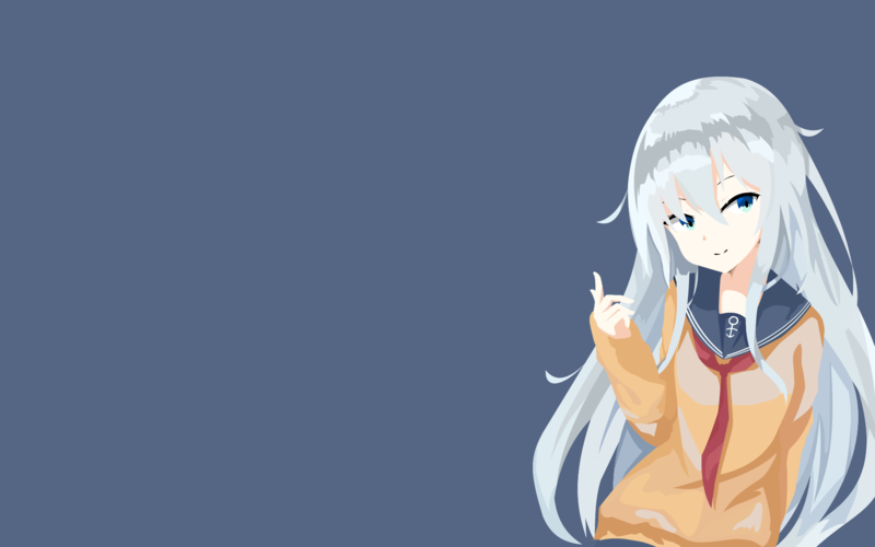 anime, anime girls, Kantai Collection, Hibiki (KanColle), minimalism