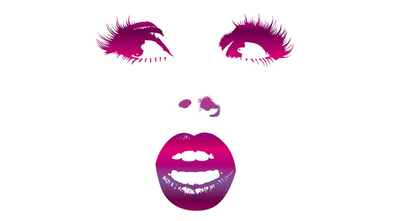 vector, simple background, eyes, lips, nose, open mouth, lipstick