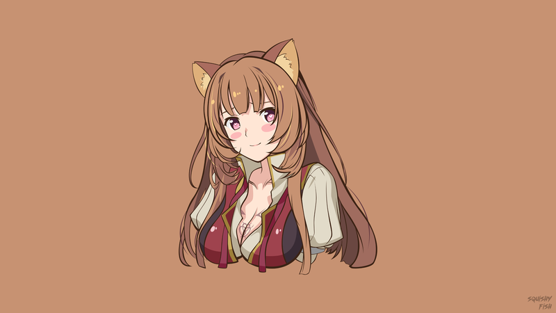 anime, anime girls, Tate no Yuusha no Nariagari, Raphtalia, big boobs, brunette, animal ears