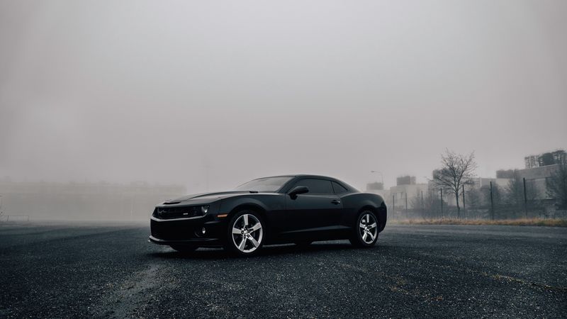 chevrolet camaro, chevrolet, side view, fog, 4k