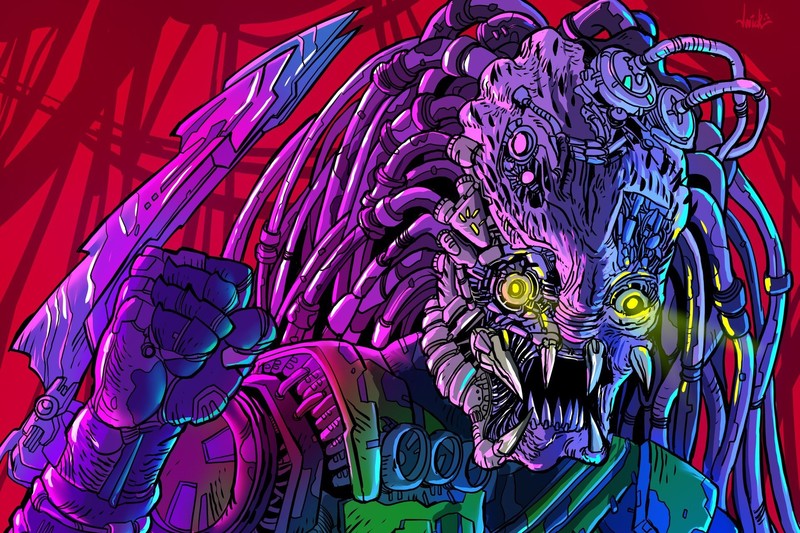 artwork, colorful, predator (creature)