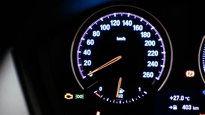 speedometer, speed, lights, numbers, 4k