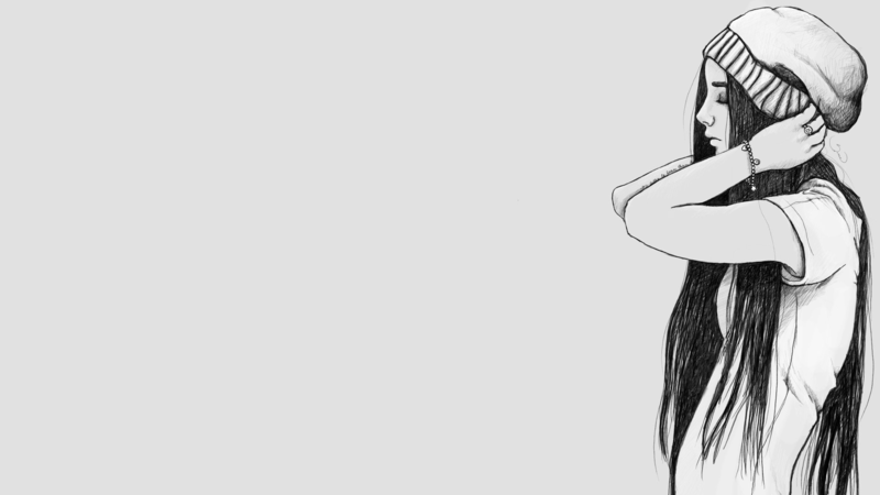 cartoon, digital, women, sketches, monochrome