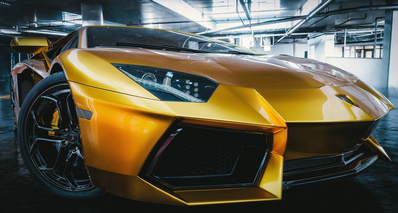 render, yellow cars, vehicle, car, Lamborghini, Lamborghini Aventador