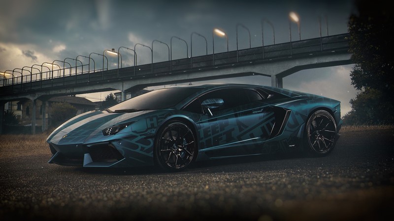car, vehicle, render, digital art, Lamborghini, Lamborghini Aventador