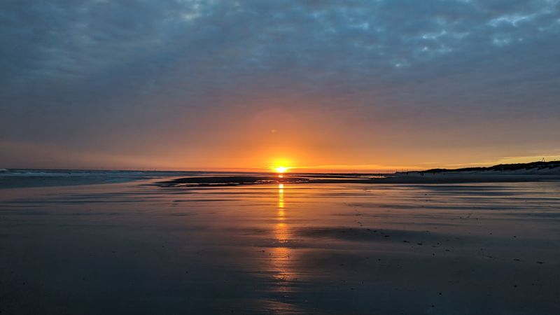 sea, horizon, dawn, sun, clouds, harmony, 4k