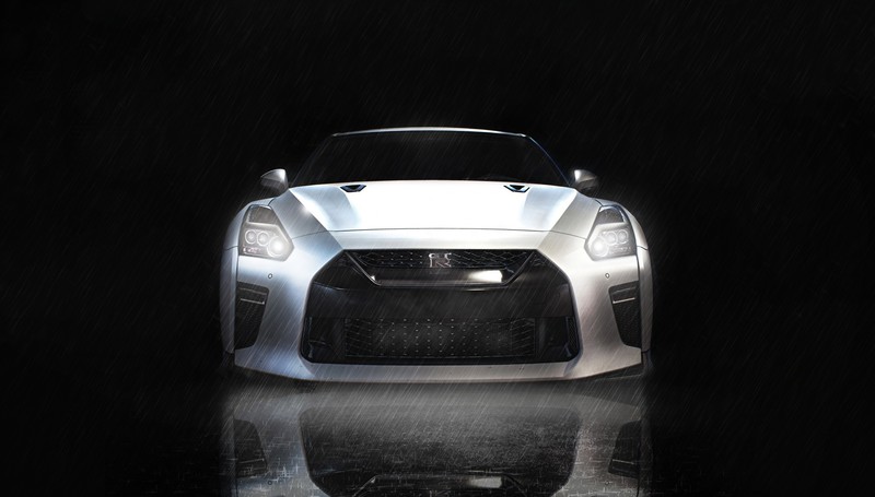 simple background, car, vehicle, Nissan, white cars, artwork, render, Nissan GT-R R35