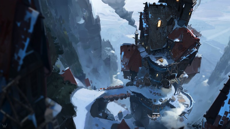 digital, artwork, concept art, snow, tower