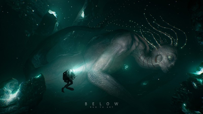 digital, artwork, concept art, science fiction, creature, spooky, Ruo Yu Chen