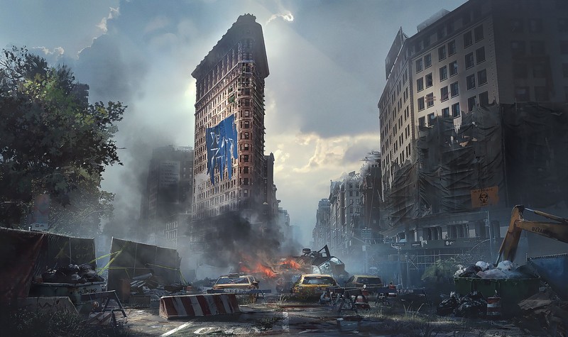 3d design, Matte painting, concept art, illustration, city, apocalyptic, Giao Nguyen