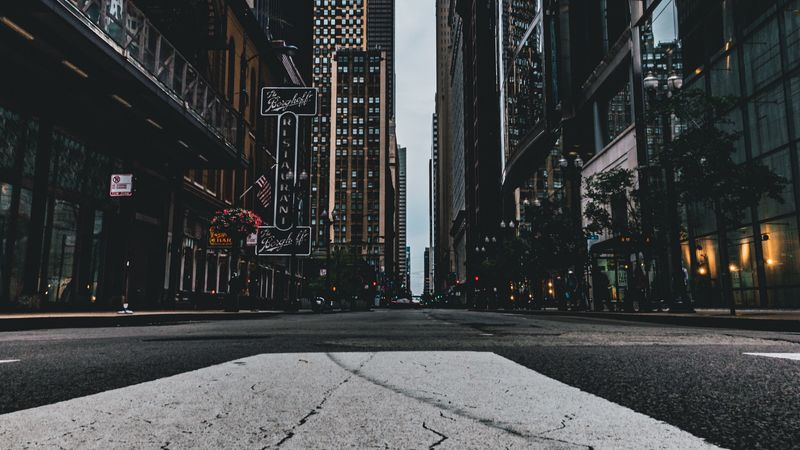 street, city, buildings, asphalt, chicago, usa, 4k