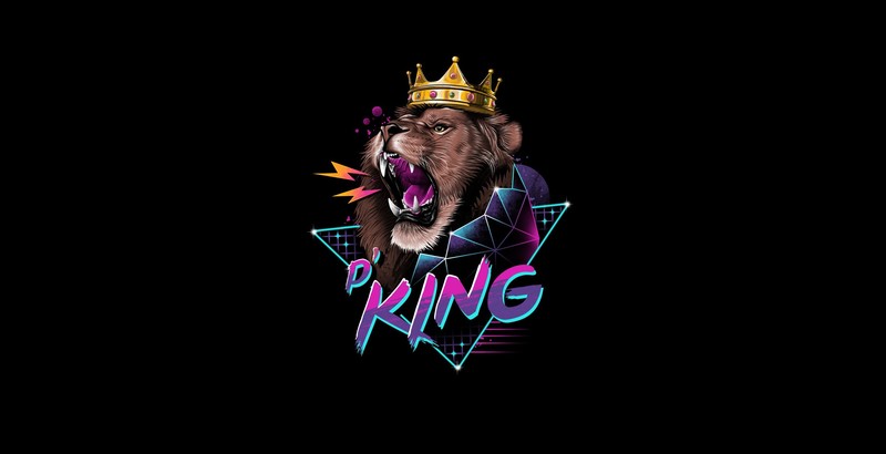 lion, animals, big cats, crown, minimalism, simple background