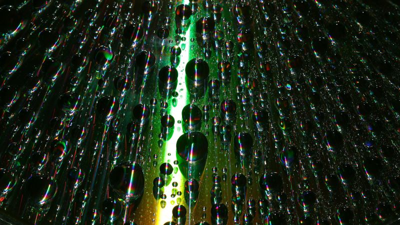 bubbles, drops, moisture, macro, gradient, iridescent, 4k