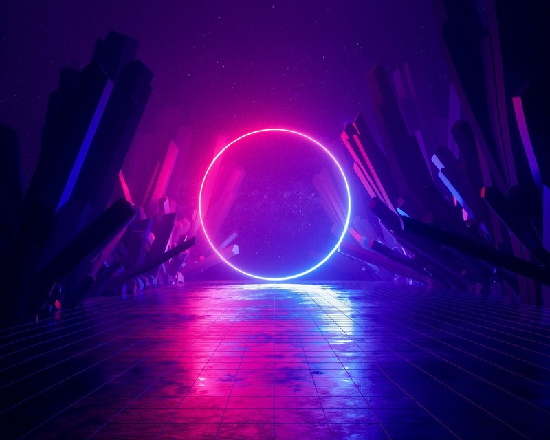 artwork, digital art, circle, blue, abstract