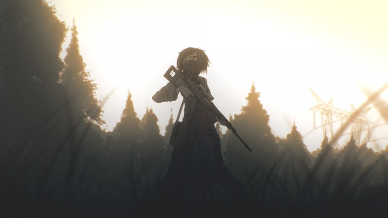 S.T.A.L.K.E.R., S.T.A.L.K.E.R.: Clear Sky, S.T.A.L.K.E.R.: Shadow of Chernobyl, S.T.A.L.K.E.R.: Call of Pripyat, anime, anime girls, weapon, forest, grass, trees
