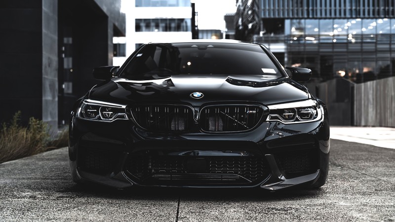 BMW M5, BMW, car, supercars, black cars, BMW F90, BMW 5 Series, frontal view