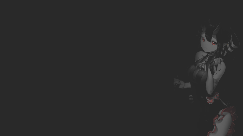 anime, manga, anime girls, illustration, fan art, demon girl, monochrome, minimalism, dark background, selective coloring, red, horns
