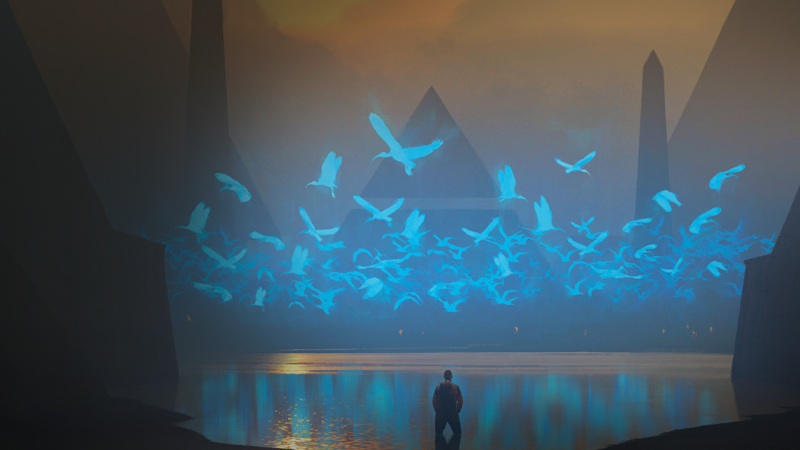 Magic: The Gathering, artwork, video game art, Richard Wright, cyan