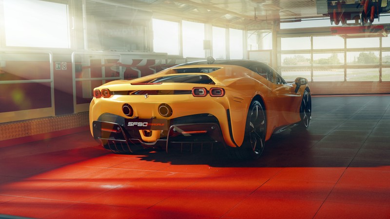 Ferrari, supercars, yellow cars, Ferrari SF90 Stradale